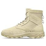 Tactical Boots for Men 8 Lace Up Lightweight Military Combat Hiking Boots Sand Outdoor High Tops Sneaker Boot