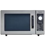 Panasonic NE-1025F Compact Light-Duty Countertop Commercial Microwave Oven with 6-Minute Electronic Dial Control Timer, Bottom Energy Feed, 1000W, 0.8 Cu. Ft. Capacity Silver