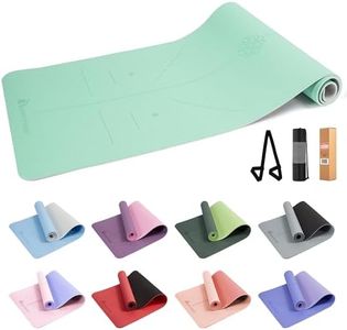 Meteor Essential 6mm Dual-Tone Yoga Mat with Alignment Lines, TPE Yoga Mat Non-Slip Textured, High-Density Padding for Knee Comfort, Perfect for Yoga, Pilates and Fitness Exercise (Mint Grey)