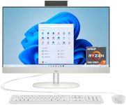HP 24 inch All-in-One Desktop PC, FHD Display, AMD Ryzen 7 7730U, 16 GB RAM, 512 GB SSD, AMD Radeon Graphics, Windows 11 Home, 24-cr0032 (2024)