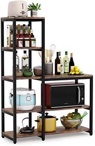 Tribesigns 5-Tier Kitchen Bakers Rack with Utility Storage Shelf, Freestanding Microwave Oven Stand Kitchen Spice Rack Shelf Organizer