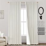 PANELSBURG Boho Curtains 2 Panels,Blackout Curtains 70 Inch Extra Wide for Bedroom Sliding Glass Door,Black Out Large Window Linen Curtain Drapes for Living Room,70 Width by 90in Length,Cream