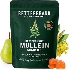 Betterbrand Mullein Chewable Gummies for Lung Cleanse and Detox, Respiratory Health Supplement, 1000mg Mullein Extract per Serving, 60 Gummies - 30 Day Supply - Pear Flavored