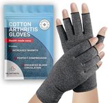 Dr. Arthritis Essentials Open-Fingertip Arthritis Gloves, Compression Gloves Ideal as Carpal Tunnel Gloves, Raynauds Gloves, Hand Brace for Arthritis, Fingerless Gloves Men & Women (Grey, Small)