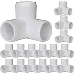 3 way pipe fittings, Easy To Connect Impact Resistant Stable UPVC Tee Connector 1/2 inch Inner Diameter for Furniture Installation for Tent Connection (8)