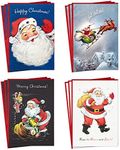 Hallmark Boxed Christmas Cards, Vintage Santa Claus (4 Designs, 12 Cards and Envelopes)