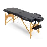 Massage Table Massage Bed Spa Bed 84 Inch Long 2 Bolster Hanger Massage Table Lightweight Physical Reiki Height Adjustable Massage Table W/Sheet Cradle Cover Portable Facial Salon Tattoo Bed (Black)