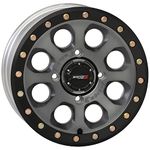 System 3 SB-7 Beadlock 14x7 ATV/UTV Wheel - Titanium (4/137) 4+3 [14S3-7636]