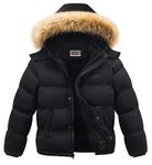 WULFUL Boy's Winter Coats Waterproof Fleece Lined Puffer Jackets Kids Thicken Outerwear With Detachable Hood