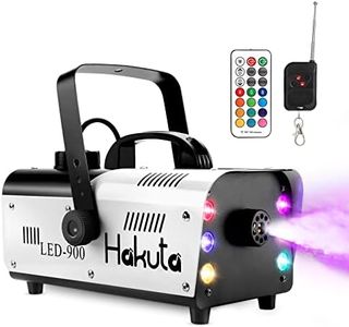 Fog Machine, HAKUTA 900W Automatic Spray Smoke Machine with 6 LED Lights and 7 Color Variation, 2000CFM Output with Wireless Remote Control for Wedding, Halloween, Parties and DJ Performance