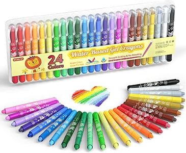 Shuttle Art Gel Crayons for Toddlers, 24 Colours Twistable Crayons Set for Kids Children Colouring, Crayon-Pastel-Watercolour Effect, Ideal for Paper