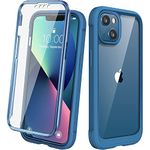 Diaclara Designed for iPhone 13 Case 【2023 Upgraded】 360° Full Body Case with Screen Protector【Built-in, Touch Sensitive Anti Scratch】 Shockproof Soft TPU Bumper Case for iPhone 13 ONLY (Blue)