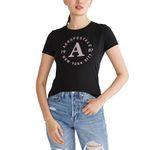 AEROPOSTALE Women's Aero Ss Graphic Tee-Circle, Dark Black, XXL