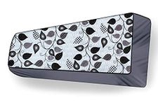 MW PRINTS Split AC Cover Indoor Unit for 1 Ton Capacity AC Dustproof and Water Resistant AC Cover (Grey Leaves)