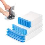 BRAMBLE 15 Premium Reusable Vacuum Storage Bags - Travel Roll Up Compression Bags, 3 Sizes - No Vacuum or Pump Needed - 75% More Space