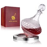 Paysky Spinning Wine Decanter with Lid, Unique Crystal Glass Wine Decanter +Luxury Gift Box, Decanter for Wine,Men/Women's Good Gift on Special Day -55 oz