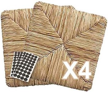 ZStyle Set SEDUTE Paglia MOD 901 37x37 cm Seduta Sedile Ricambio Telaio Fondo per Sedie Impagliate Sedia Pisa+ FELTRINI Omaggio (4 Pezzi)