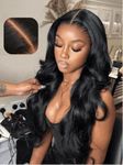 UNICE Glueless Wigs Human Hair Pre Plucked Pre Cut Lace 5x5 Thin HD Lace Closure Wig Body Wave Human Hair Wig Bleached Knots Match All Skin Tones 180% Density 18 Inch