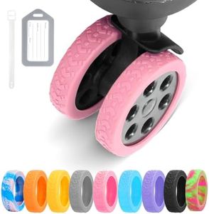 DIGIGRE Luggage Wheel Covers, 8 PCS Silicone Protector Covers for 2-2.6 inches 8-Spinner Wheels, Wear-Resistant, Anti-Noise, Pink