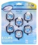 Air Jungles New Car Scent Car Air Freshener Clip, 6 Car Freshener Vent Clips, 4ml Each, Long Lasting Air Freshener for Car, Up to 180 Days Car Refresher Odor Eliminator