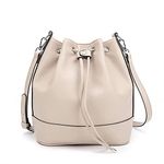 AFKOMST Bucket Bag and Purses For Women Large Hoho Bag and Drawstring Shoulder Handbags,Soft PU Leather, L-beige