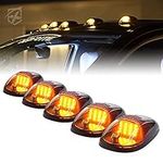 Xprite 16 LED Cab Roof Clearance Light, Rooftop Smoke Marker Running Lights Compatible with Trucks Pickup Ford F150 Dodge Ram GMC Vans Lorry SUV POV Vehicle, Newest Version 5 PCS Amber