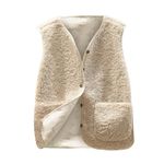 Gilet for Women UK Vests for Women UK Plus Size Waistcoat Women Sherpa Waistcoat Fleece Gilet Women Lightweight Cozy Gilets Ladies Winter Jacket with Pockets Fur Fuzzy Outwear