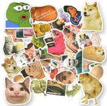 AUAUY Funny Meme Stickers, 50PCS Popular Emoticon Stickers Lconic Emoticon Vinyl Waterproof Stickers, Aesthetic Trendy Decals for Adults Kids Water Bottles Book Laptops Scrapbook Skateboard