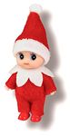 LitoMagic Baby Elf Doll in Red Jumpsuit | Bebe Lutin de Noel en Costume Rouge
