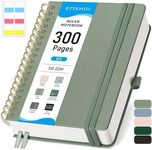 EMSHOI Spiral Notebook College Ruled, 300 Numbered Pages, B5 Large Hardcover Leather, 100 GSM Thick Lined Journal for Women Men Work Writing Journaling Note Taking, 7.48" x 10.15", Light Green