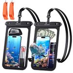 UNBREAKcable 9-Inch Waterproof Phone Pouch, IPX8 Dry Bag, Large Waterproof Phone Case for iPhone 15 Pro Max, 14 Pro, 13, 12, 11, XR, XS, Samsung S23, S22, etc.- 2 Pack with Emergency Whistles