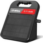 10 Mile Solar Fence Charger 0.11J Electric Fence Energizer with Day Night Mode 24-Hour Protection