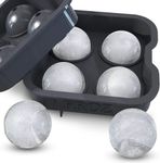 Housewares Solutions Froz Ice Ball Maker – Novelty Food-Grade Silicone Ice Mold Tray with 4 X 4.5cm Ball Capacity