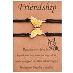 CERSLIMO Friendship Bracelet for Girls - Best Friend Bracelet Friendship Gifts for 2 Girls, Butterfly Friendship Bracelets Gifts for Women | Bff Friendship Bracelets Birthday Christmas, Yellow