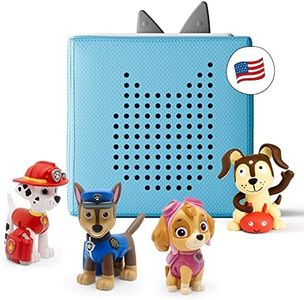 Toniebox Audio Player Starter Set with Chase, Skye, Marshall, and Playtime Puppy - Listen, Learn, and Play with One Huggable Little Box - Light Blue