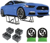 QuickJack 5000TLX Bundle - 5000lb Capacity Extended Rail Length Portable Car/Auto/Vehicle Lift - Pinch Weld Blocks and Wall Hangers Home/Shop/Garage/Mechanic Use