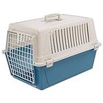 Ferplast Cat Carrier, Small Medium Dog Carrier, Dogs and Cats up to 15 kg, Plasticized Iron Door, Ventilation Slots, 40 x 60 x h 38 cm, ATLAS 30 EL Dog Travel Crate, Cat Travel Carrier, Blue