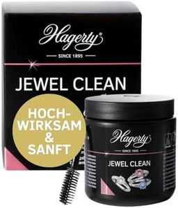 Hagerty Jewel Clean Schmucktauchbad für Edelsteine Gold Platin 170 ml I Effektiver Schmuckreiniger Diamanten Saphire Rubine I Schmuck-Reinigungsbad für erneuerten Glanz I mit Korb und Bürste
