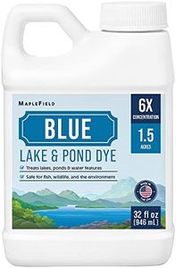 6X Concentrated Blue Lake & Pond Dye - Treat Lakes, Ponds & Water Features with Aqua Blue Pond Dye - Transform Murky Water w/Pond Blue Dye - Safe for Wildlife Pond Coloring - Made in The USA - 32oz