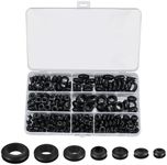 260 Pcs Rubber Grommets Assortment Kit, Rubber Grommet Electrical Conductor Gasket Ring Assortment Kit, Cable Holes Conductor Wiring Blanking Gasket Ring, for Protecting Wires, Plugs, Cables Holes