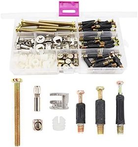 binifiMux 90pcs Crib Screws Furniture Cam Lock Connecting Screws Nuts Assortment Kit,Hex Socket Cap Screws/Cam Fitting/Dowel/Pre-Inserte for Cabinets Cupboards Chairs Boards Headboards