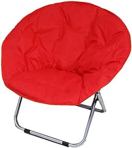 Moon Chair Folding Padded Oval Round Camping Fishing Portable Picnic Red Seat