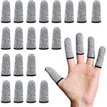 Finger Cots Cut Resistant Reusable Protector Finger Covers Finger Sleeves Finger Gloves Life Extender Thumb Protector for Kitchen, Work, Sculpture, Anti-Slip, DIP Working, Gardening (Grey) 20 PCS