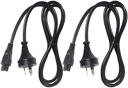 Clover Lead Cable IEC C5 Power Supply Cord Au 3 prongs Cables AC Power Cords 1.8M (2 Pack) (Black)