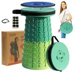 ALEVMOOM Upgraded XXL 50CM Collapsible Stool with Cushion, Telescopic Folding Stools for Adults Max Load 450KG, Retractable Portable Seat for Camping Fishing Hiking BBQ Outdoors