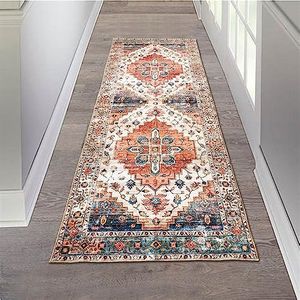 Aopota Vintage Runner Rug 2x5 Washable Kitchen Runner Rug Boho Non-Slip Area Rug Water Absorbent Entryway Rug Doormat Indoor Entrance Floor Mat Runner for Home Garage Kitchen Laundry