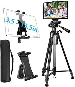 Atoptek Tripod for iPad, Tablet Phone Camera Tripod Stand Mount Holder 60in Height Adjustable for iPad Pro Air Mini 12.9 11 10.5 Surface Galaxy, 3.5 to 13.5in iPhone Tablet