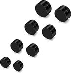 YZstyle 4-5 Pairs 6-12mm Black Stainless Steel Magnetic Fake Gauges Earring Studs for Men Women Non Pierced Earrings,Hypoallergenic (Black(6-12mm 4 Pairs))