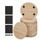 Worown 16 Pack 4 Inches Unfinished Wood Coasters, 0.3 Inches Thickness Wood Circles, Wood Rounds for Painting, Staining, Engraving, Halloween, Thanksgiving, Christmas DIY Crafts