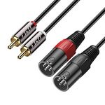 J&D 2 RCA to XLR Male Cable (1.8 Meter), Unbalanced Dual XLR to RCA Male Connection Cable for Speakers, Amplifiers, HiFi Stereo Audio Systems